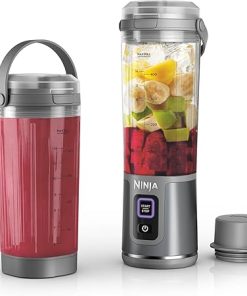 Ninja Blast Portable Blender & Accessories, Cordless, 18oz. Vessel, Personal Blender for Shakes & Smoothies, Leakproof Lid & Sip Spout, USB-C Cord, Dishwasher Safe Parts, BPA Free, Grey, CL155AGY