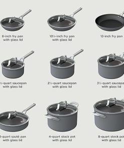 Ninja Cookware, Ninja NeverStick Professional, 16-Piece Pots and Pans Set, Non Stick Frying Pans, Kitchen Essentials, Stock Pot, Sauce Pan, Glass Lids, Saute Pan, All Stovetops, Black, C39900 2
