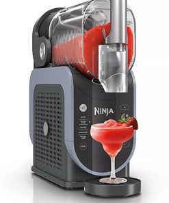 Ninja FS301 Professional Maker with RapidChill Technology, 88 oz Drink & Slushie Machine, 5 Preset Programs, Frozen Margaritas, Frappés, and More, Premium Accents, Black (Renewed)
