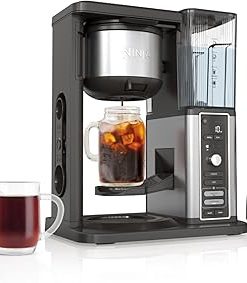 Ninja Hot & Iced XL Coffee Maker with Rapid Cold Brew, 4 Brew Styles, 8 Sizes Small Cup to Travel Mug, Single-Serve Coffee Brewer, 12-Cup Carafe, Permanent Filter, Removable Reservoir, Black, CM371