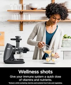 Ninja JC101 Cold Press Pro Compact Powerful Slow Juicer with Total Pulp Control & Easy Clean, Graphite (Renewed), BLACK, 13.78 in Lx6.89 in Wx14.17 in H 2