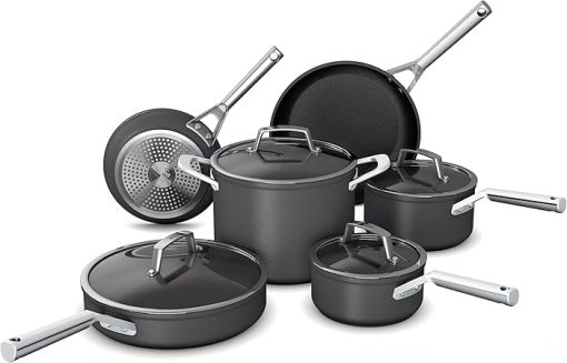 Ninja NeverStick Premium Hard-Anodized 10 Piece Pots & Pans Set & B39010 Foodi NeverStick Premium 10-Piece Bakeware Sheet Set, Oven Safe up to 500⁰F, with (2) Baking Sheets - Image 2