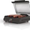 Ninja GR100 Sizzle Smokeless Indoor Grill with Nonstick Grill Plate, Dishwasher-Safe Removable Mesh Lid, 500F Max Heat, Even Edge-to-Edge Cooking, Black (Renewed)