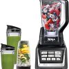 Ninja Blender, Compact Kitchen System, 1200W, 3 Functions for Smoothies, Dough & Frozen Drinks with Auto-IQ, 72-oz.* Blender Pitcher, 40-oz. Processor Bowl & 18-oz. Single-Serve Cup, Grey, AMZ493BRN 4