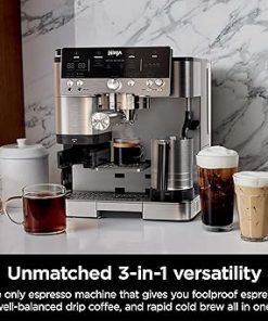 Ninja Luxe Cafe Premier Series, Espresso Machine, Drip Coffee, Rapid Cold Brew, Integrated Grinder, Hands-Free Frother, with Knock Box, Water Filter, Cleaning Tablets, Descaler, ES601AMZ 2