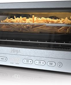 Ninja Flip Toaster Oven & Air Fryer, 8-in-1 Functionality, Flip Up for Storage Space, Large Capacity, Air Fry Basket, Wire Rack, Sheet Pan, Removable Crumb Tray, Stainless, 1800 Watts, SP151 (Renewed)