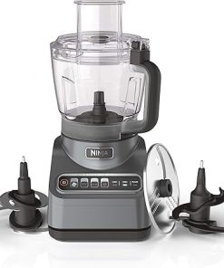 Ninja BN601 Professional Plus Food Processor 1000-Peak-Watts with Auto-iQ Preset Programs Chop Puree Dough Slice Shred with a 9-Cup Capacity and a Silver Stainless Finish (Renewed)
