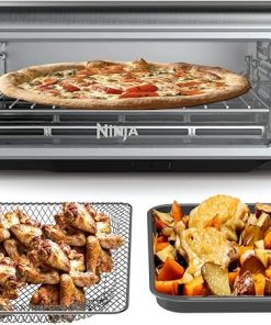 Ninja SP080 Foodi Digital Air Fry Countertop Oven with 6-in-1 Functionality, Flip Up & Away Capability for Storage Space, with Air Fry Basket, Wire Rack, Sheet Pan & Crumb Tray, Silver