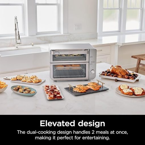 Ninja Double Stack XL Countertop Oven & Air Fryer, 12-in-1, Flexdoor, FlavorSeal, SMART FINISH with DualZone Technology, Countertop Oven, Air Fryer, Bake, Broil, Reheat, Pizza, Stainless Steel, DCT601 (Renewed) - Image 2