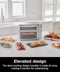 Ninja Air Fryer & Toaster Oven | Double Stack XL | Countertop Oven | 12-in-1 Fits 4.5lb Chicken & 6lbs of Wings | SmartFinish Cook 2 Different Meals at the Same Time | Stainless Steel | DCT601 2