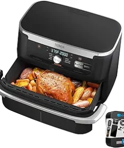 Ninja Foodi 11 Quart 7-in-1 MegaZone XL FlexBasket Air Fryer, Basket Divider for Full Meals, Air Fry, Roast, Grey (Renewed)