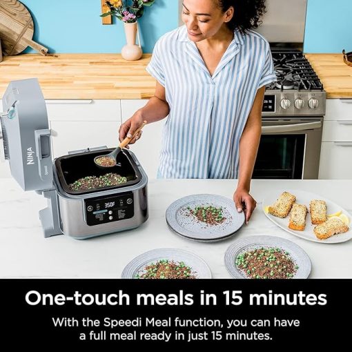 Ninja Speedi Rapid Cooker & Air Fryer, 6-Qt Capacity, 10-in-1 Functions to Steam, Bake, Roast, Sear, Sauté, Slow Cook, Sous Vide & More, 15-Minute Speedi Meals All In One Pot, Sea Salt Gray (Renewed) - Image 2