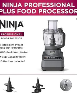 Ninja BN601 Professional Plus Food Processor 1000-Peak-Watts with Auto-iQ Preset Programs Chop Puree Dough Slice Shred with a 9-Cup Capacity and a Silver Stainless Finish (Renewed) 2