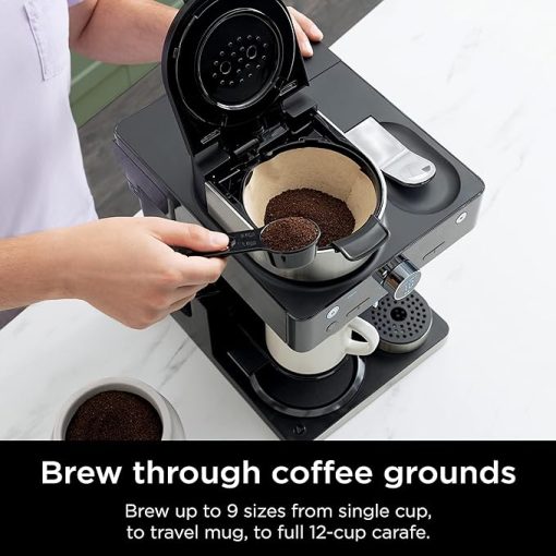 Ninja Espresso & Coffee Barista System, Single-Serve Coffee & Nespresso Capsule Compatible, 12-Cup Carafe, Built-in Frother, Black and Stainless Steel, CFN601C (Canadian Version) - Image 2