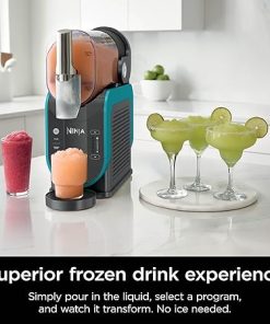Ninja SLUSHi Professional Frozen Drink Maker with RapidChill Technology, 88 oz. Frozen Drink & Slushie Machine, 2 Preset Programs, Frozen Margaritas, and More, Premium Accents, Teal, FS299 2
