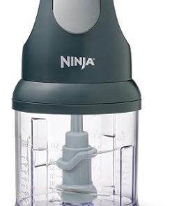 Ninja NJ100GR Express Chop Manual Food Processor for Chopping Mincing Pureeing Vegetables and other Ingredients 16-Ounces Gray