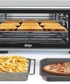 Ninja SP201 Digital Air Fry Pro Countertop 8-in-1 Oven with Extended Height, XL Capacity, Flip Up & Away Capability for Storage Space, with Air Fry Basket, Wire Rack & Crumb Tray, Silver