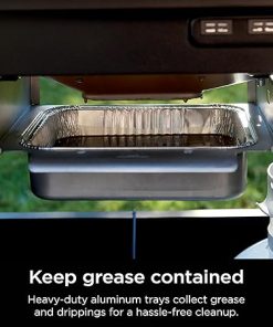 Ninja FlexFlame Upgrades Grease Tray Liners, Durable Aluminum, Disposable Drip Pans, Hassle-Free Cleanup, Set of 10, Compatible with PG300 Series, XSKGRSTRAYLNR 2