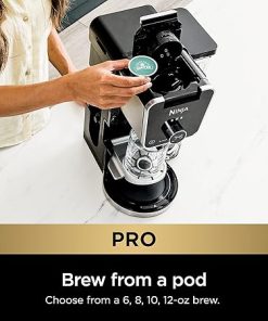 Ninja CFP301 DualBrew Pro Specialty 12-Cup Drip Maker with Glass Carafe, Single-Serve for Coffee Pods or Grounds, with 4 Brew Styles, Frother & Separate Hot Water System, Black (Renewed) 2