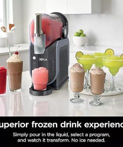 Ninja FS301 Professional Maker with RapidChill Technology, 88 oz Drink & Slushie Machine, 5 Preset Programs, Frozen Margaritas, Frappés, and More, Premium Accents, Black (Renewed) 2