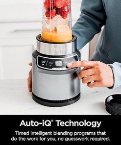 Ninja (BN401) Nutri Pro with Auto-iQ, 1100-Peak-Watt, Personal Blender, Cloud Silver (Renewed) 2