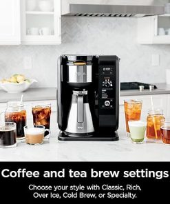 Ninja Hot and Cold Brewed System, Tea & Coffee Maker, with Auto-iQ, 6 Sizes, 5 Styles, 5 Tea Settings, 50 oz Thermal Carafe, Frother, Coffee & Tea Baskets, Dishwasher Safe Parts, Black, CP307 2