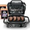 Ninja Griddle and Indoor Grill, 14’’, Electric Grill, For Steak, Burgers, Salmon, Veggies, and More, Pancake Griddle, Nonstick, Dishwasher Safe, 500F, Even Cooking, Silver, GR101 3