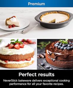Ninja B30309 Foodi NeverStick Premium 9 inch Round Cake Pan, Nonstick, Oven Safe up to 500⁰F, Dishwasher Safe, Grey (Pack of 2) 2