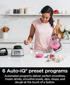 Ninja Foodi SS201 Power Blender & Processor. 3-in-1 Crushing Blender, Dough Mixer, and Food Processor 1400WP smartTORQUE 6 Auto-iQ Presets 2