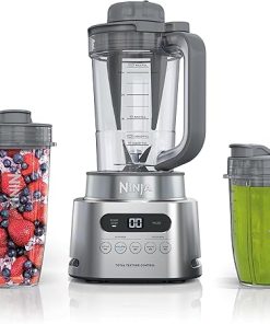 Ninja SS151 TWISTi Blender DUO, High-Speed 1600 WP Smoothie Maker & Nutrient Extractor* 5 Functions Smoothie, Spreads & More, smartTORQUE, 34-oz. Pitcher & (2) To-Go Cups, Gray