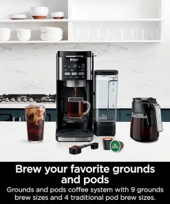 Ninja | Drip Coffee Maker | DualBrew Pro Hot & Iced Coffee Machine | Use with K-Cup Coffee Pods | 3 Brew Styles (Classic, Rich, & Iced) | 60oz Removable Reservoir & Dishwasher Safe | Black | CFP101 2