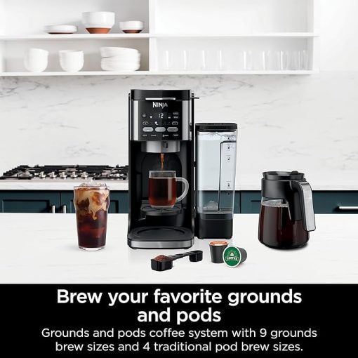 Ninja | Drip Coffee Maker | DualBrew Pro Hot & Iced Coffee Machine | Use with K-Cup Coffee Pods | 3 Brew Styles (Classic, Rich, & Iced) | 60oz Removable Reservoir & Dishwasher Safe | Black | CFP101 - Image 2