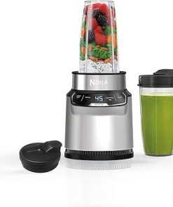 Ninja (BN401) Nutri Pro with Auto-iQ, 1100-Peak-Watt, Personal Blender, Cloud Silver (Renewed)