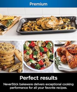 Ninja B30015 Foodi NeverStick Premium 10 inch x 15 inch Baking Sheet, Nonstick, Oven Safe up to 500⁰F, Dishwasher Safe, Grey (Pack of 2) 2